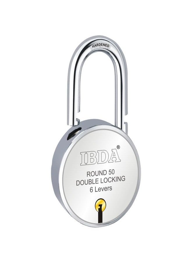 IBDA Small Lock 50mm | Round Lock and Key | Double Locking | 6 Levers' Technology | Rivetless Steel Body Padlock | Lock for Indoor use, Home, gate, Door, kadi, Channel, Chain, Shop, School, Warehouse - Image 4